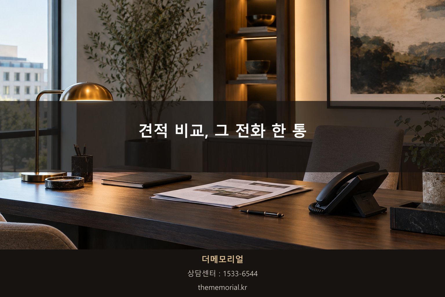 상담 전화를 받으며 견적을 비교하는 장면