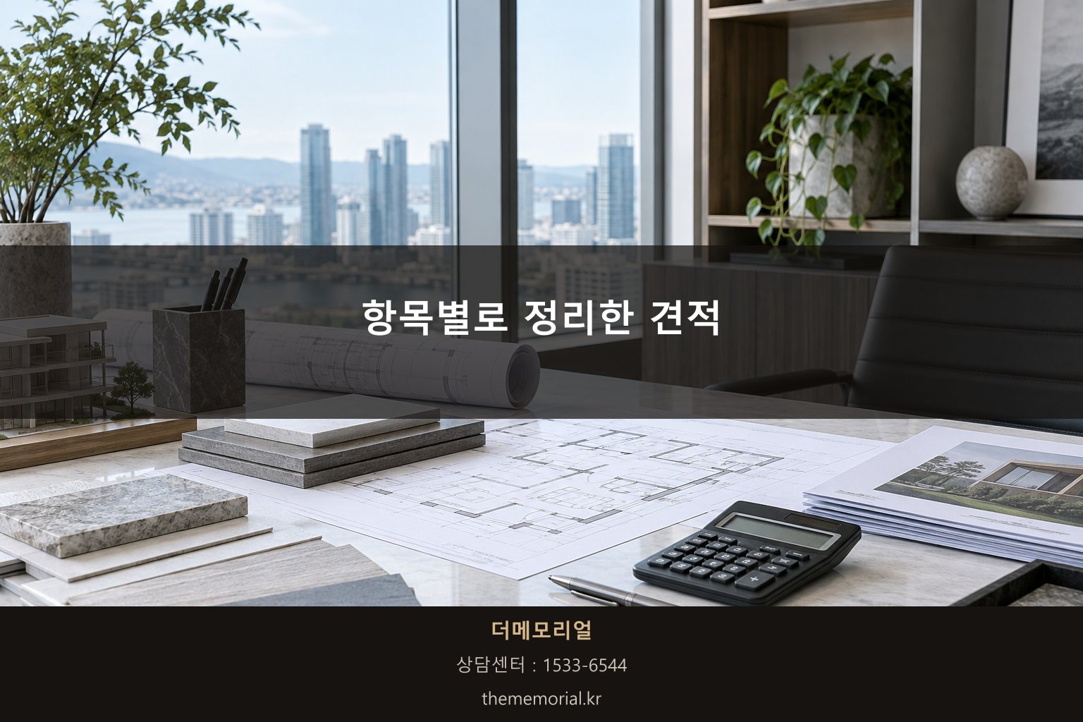투명하게 항목별로 정리된 견적 상담